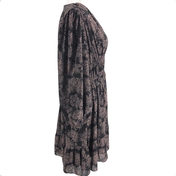 Ann Taylor NEW Womens Size 8 Ruffled Hem Long Sleeve Floral Print Dress - Picture 3 of 7